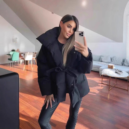 Doudoune ceinturée femme hiver