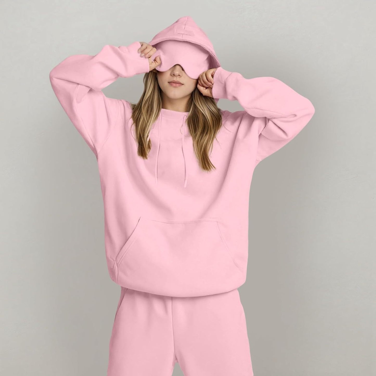 Haut à capuche de couleur unie pour femme