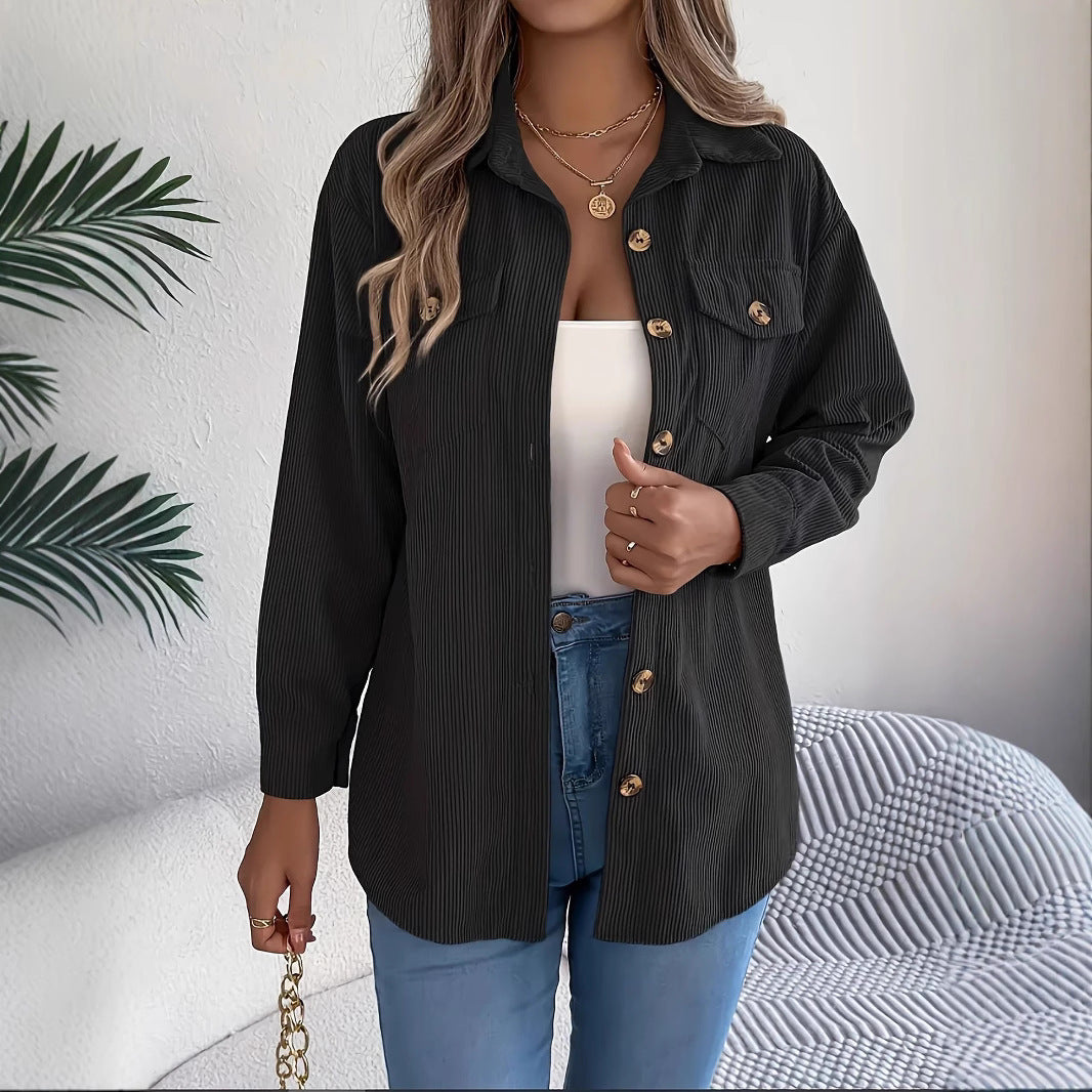 Manteau-Chemise Lorenza Velours Côtelé