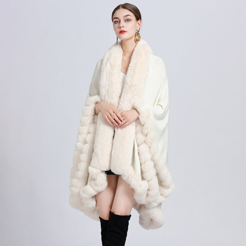 Rex Oversized Knitted Vest with Fur Collar