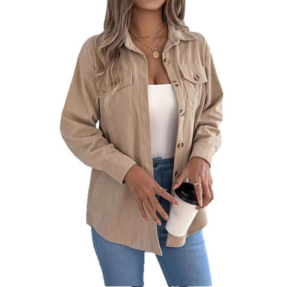 Manteau-Chemise Lorenza Velours Côtelé