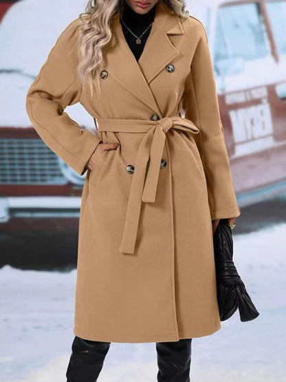 Le Manteau Trench Long Camel Ceinturé Élégant
