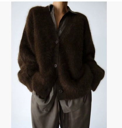 Cardigan duveteux femme élégant