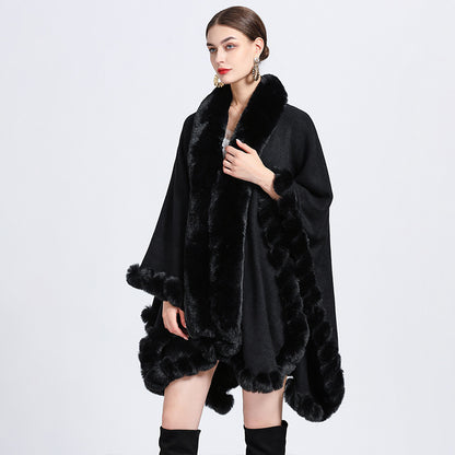 Rex Oversized Knitted Vest with Fur Collar
