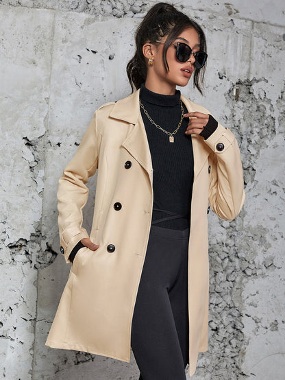 Manteau britannique mi-long femme