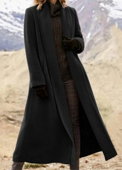 Manteau Long Droit en Laine Grise – Chic et Minimaliste