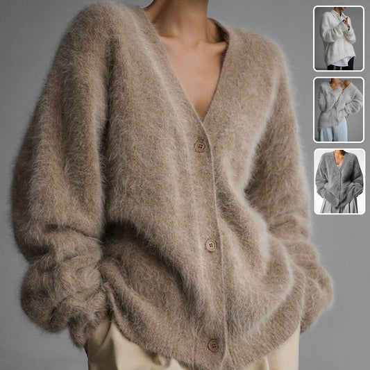 Cardigan duveteux femme élégant