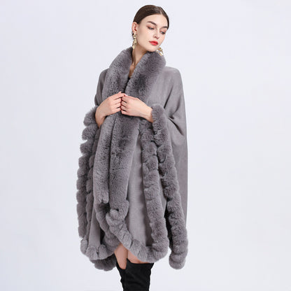 Rex Oversized Knitted Vest with Fur Collar