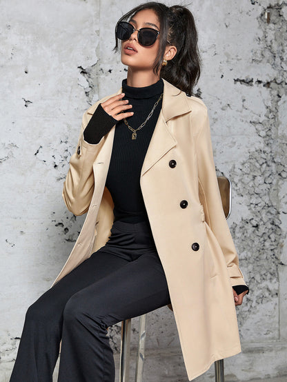 Manteau britannique mi-long femme
