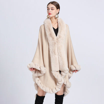 Rex Oversized Knitted Vest with Fur Collar