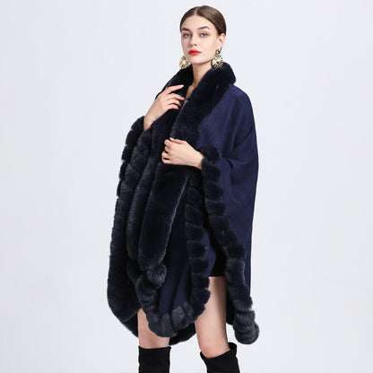 Rex Oversized Knitted Vest with Fur Collar