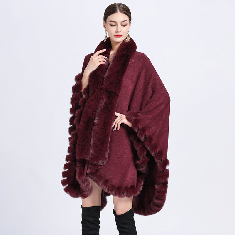 Rex Oversized Knitted Vest with Fur Collar