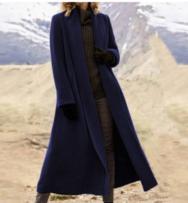 Manteau Long Droit en Laine Grise – Chic et Minimaliste