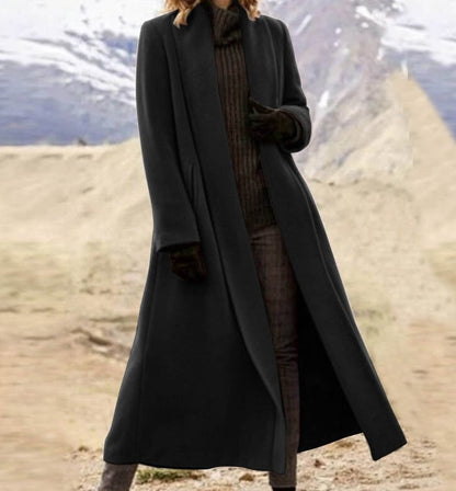 Manteau Long Droit en Laine Grise – Chic et Minimaliste