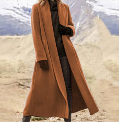 Manteau Long Droit en Laine Grise – Chic et Minimaliste