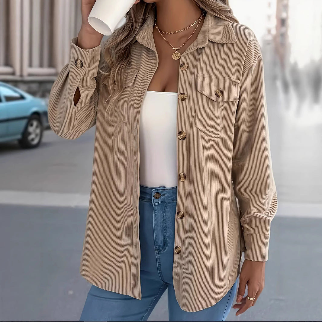 Manteau-Chemise Lorenza Velours Côtelé