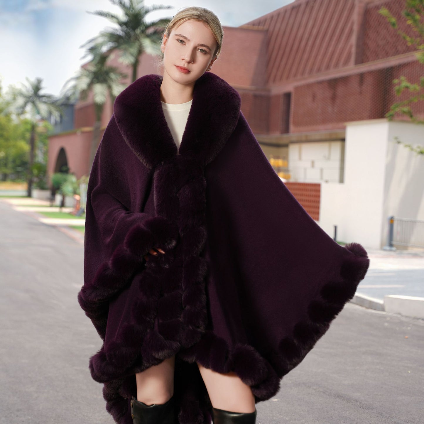 Cape Élégance en Maille Unie