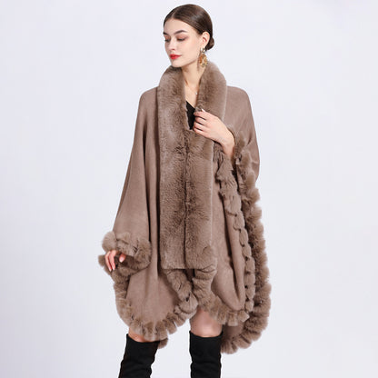Rex Oversized Knitted Vest with Fur Collar