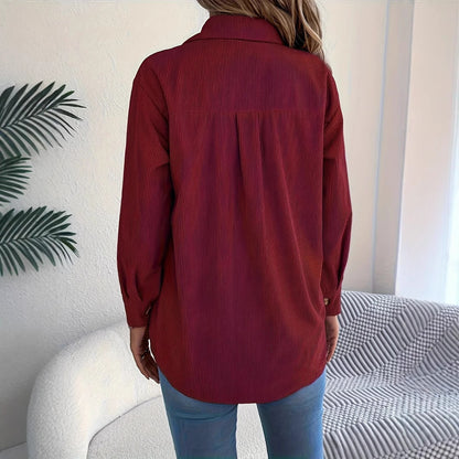 Manteau-Chemise Lorenza Velours Côtelé