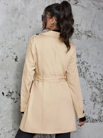 Manteau britannique mi-long femme