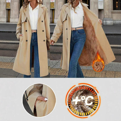 Trench-Coat Long Classique Beige Clair – Élégance Quotidienne